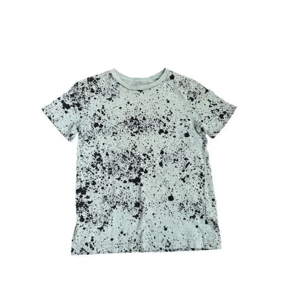 H&M Kids Black & White Splatter Print T-Shirt Size 8-10Y 100% Cotton Casual Shor